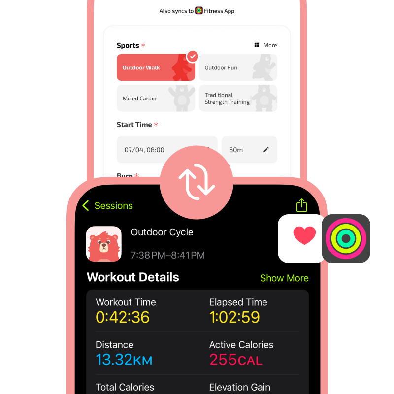 Ręczne dodawanie treningu do ekranu wprowadzania zegarka Apple Watch i synchronizacja sesji treningowej z wyświetlaniem szczegółów treningu