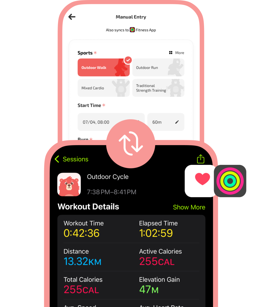 Manuelles Hinzufügen von Trainingseinheiten zum Apple Watch-Eingabebildschirm und Synchronisierung von Trainingseinheiten mit Trainingsdetails