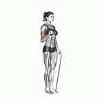 Fito App Alternate Biceps Curl (with Band) exercise demonstration with how-to guide and tips.