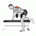 Fito App Dumbbell Kickback exercise demonstration with how-to guide and tips.