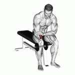 Fito App Dumbbell One Arm Wrist Curl exercise demonstration with how-to guide and tips.