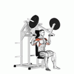 Fito App Lever Military Press exercise demonstration with how-to guide and tips.