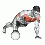 Fito App Push up Medicine Ball exercise demonstration with how-to guide and tips.