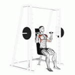 Fito App Smith Seated Shoulder Press exercise demonstration with how-to guide and tips.