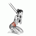 Fito App Band Kneeling Crunch exercise demonstration with how-to guide and tips.