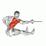 Fito App Band One Arm Twisting Seated Row exercise demonstration with how-to guide and tips.