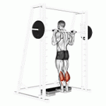 Fito App Smith Calf Raise exercise demonstration with how-to guide and tips.