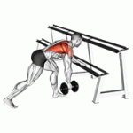 Fito App Dumbbell One Arm Row (rack Support) exercise demonstration with how-to guide and tips.