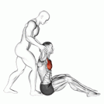 Fito App Behind Head Chest Stretch exercise demonstration with how-to guide and tips.