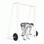 Fito App Smith Stiff Legged Deadlift exercise demonstration with how-to guide and tips.
