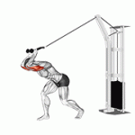 Fito App Cable High Pulley Overhead Tricep Extension exercise demonstration with how-to guide and tips.