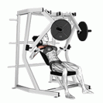 Fito App Lever Decline Chest Press exercise demonstration with how-to guide and tips.