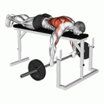 Fito App Barbell Lying Row on Rack exercise demonstration with how-to guide and tips.