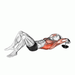 Fito App Dumbbell Pullover on Floor exercise demonstration with how-to guide and tips.